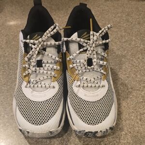 White and Gold Athletic Sneakers